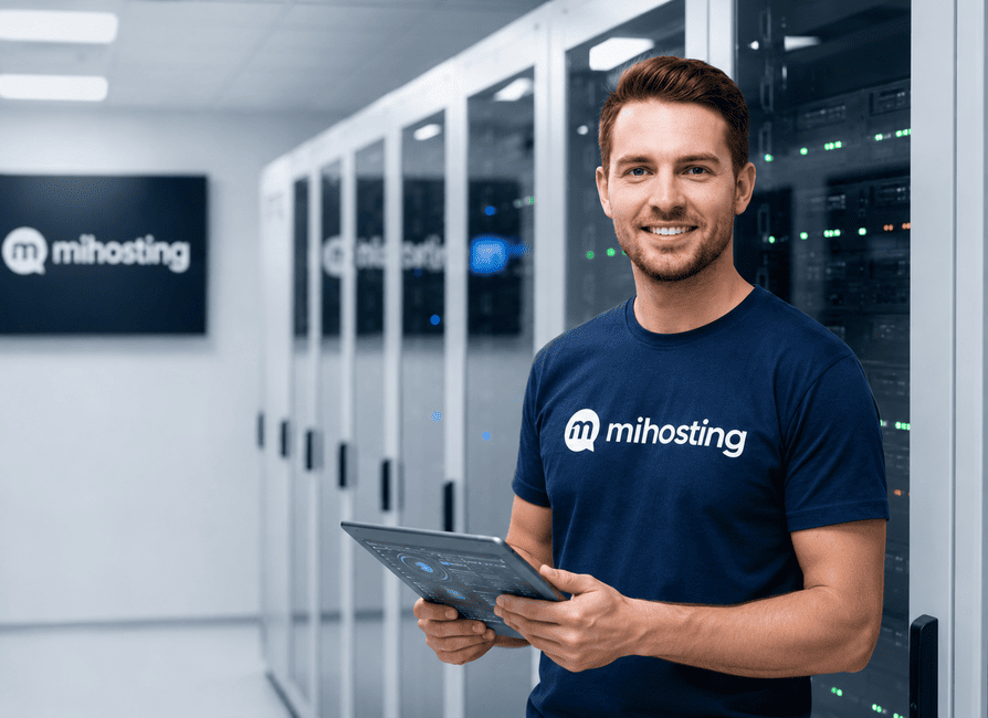 miHosting professional hosting — high-availability server room