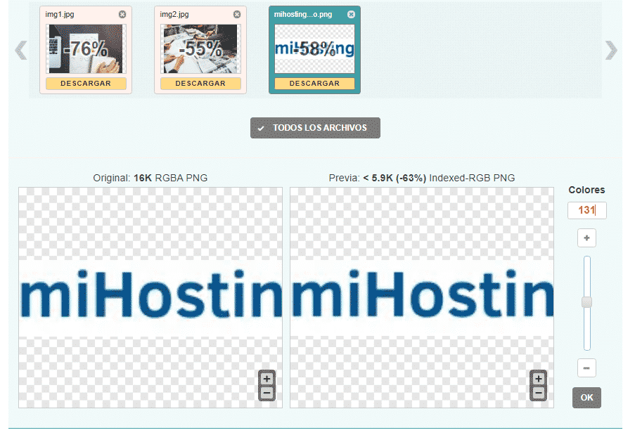 comprimiendo el logo de mihosting